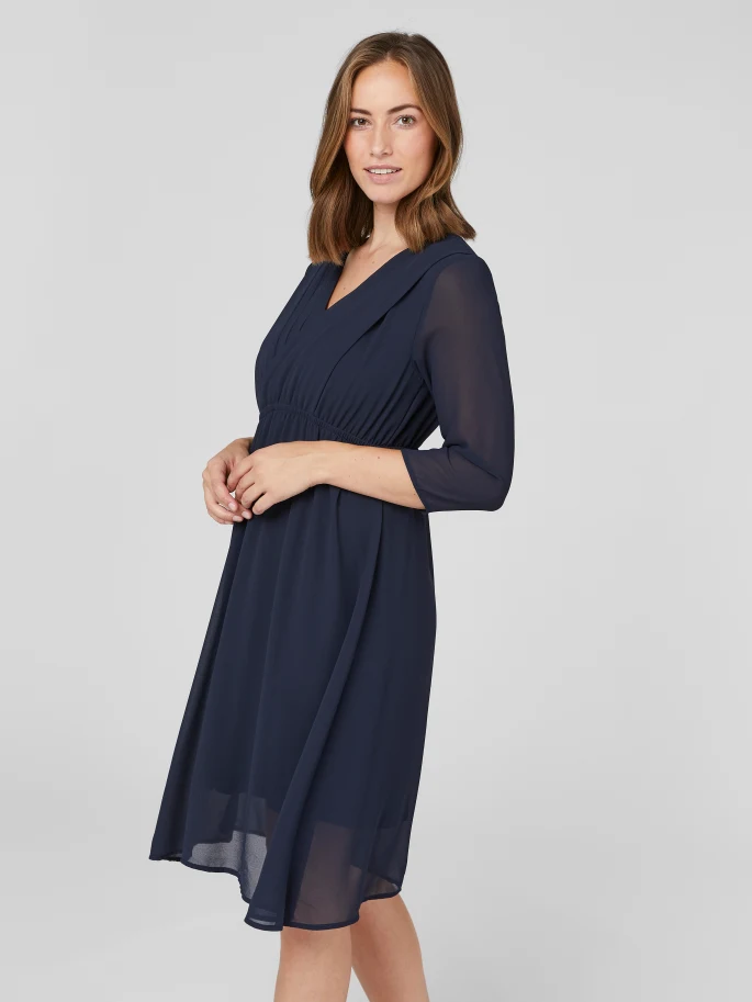 fútbol americano En necesidad de máximo Vestido Fiesta Lactancia Yolanda Navy - maminess.com