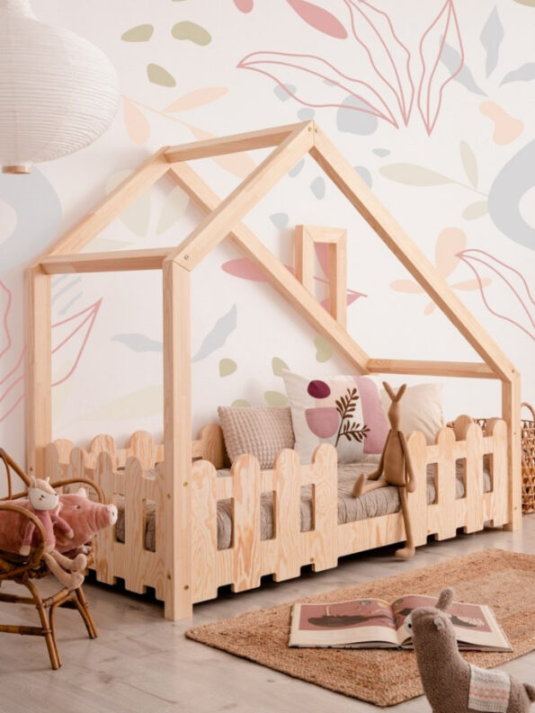 Cama casita Montessori (natural) - El Mundo de Félix