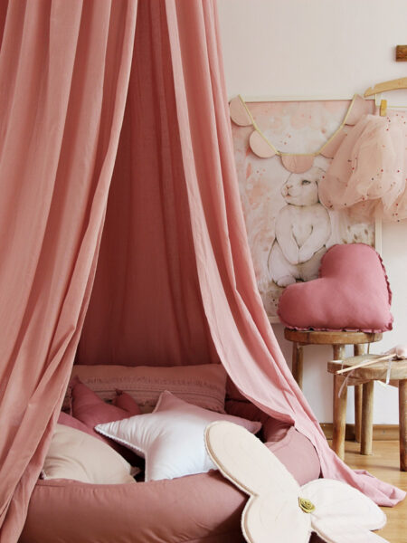 Cielo de cama infantil rosa Lilly