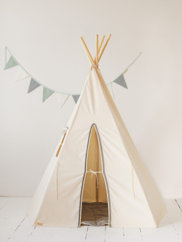 tipi-infantil-bige-pompones-gris-7