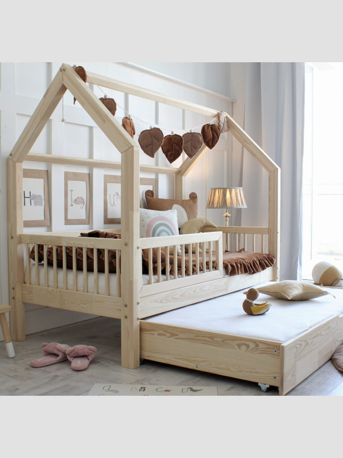 Cama casita B 90x190 : cama para niños - Monlitcabane