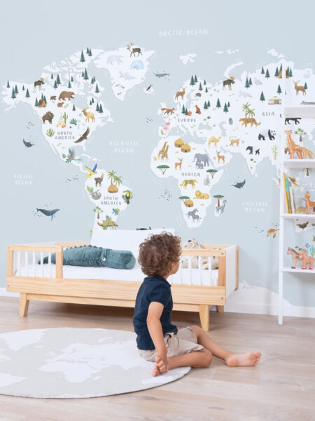 papel-pintado-mural-mapa-animales-mundo