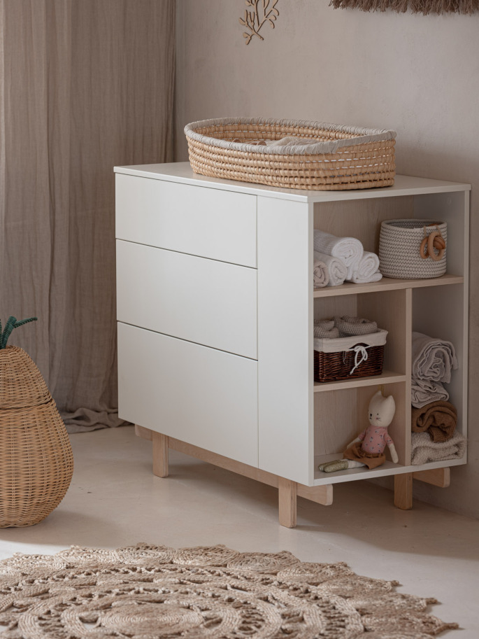  AIEGLE Cómoda de bebé, cómoda de dormitorio blanca con