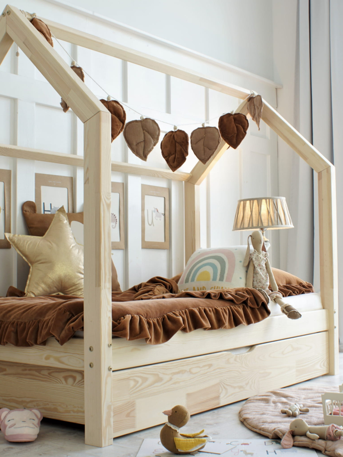 Cama casita B 90x190 : cama para niños - Monlitcabane