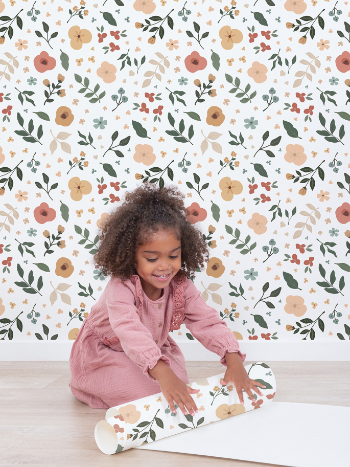 Papel Pintado Infantil Flores Bloem 