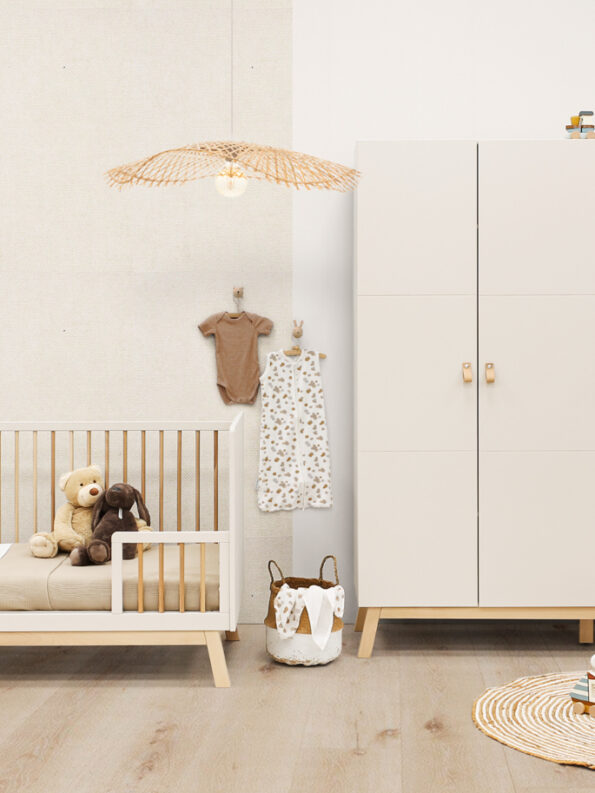 ▷ Dormitorio de bebé con cuna, armario y cambiador - ®