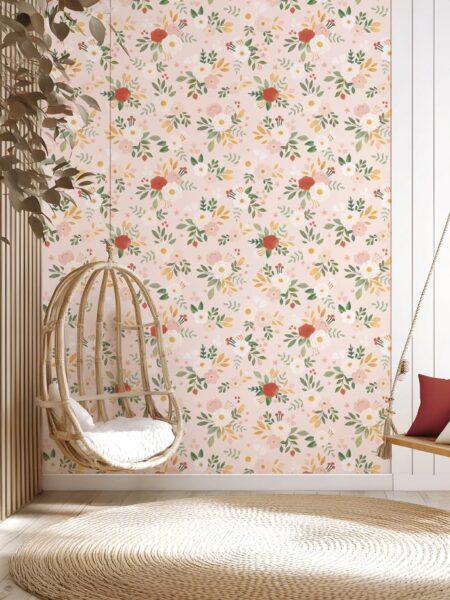 papel-pintado-infantil-alysse-acento-rojo-fondo-rosa