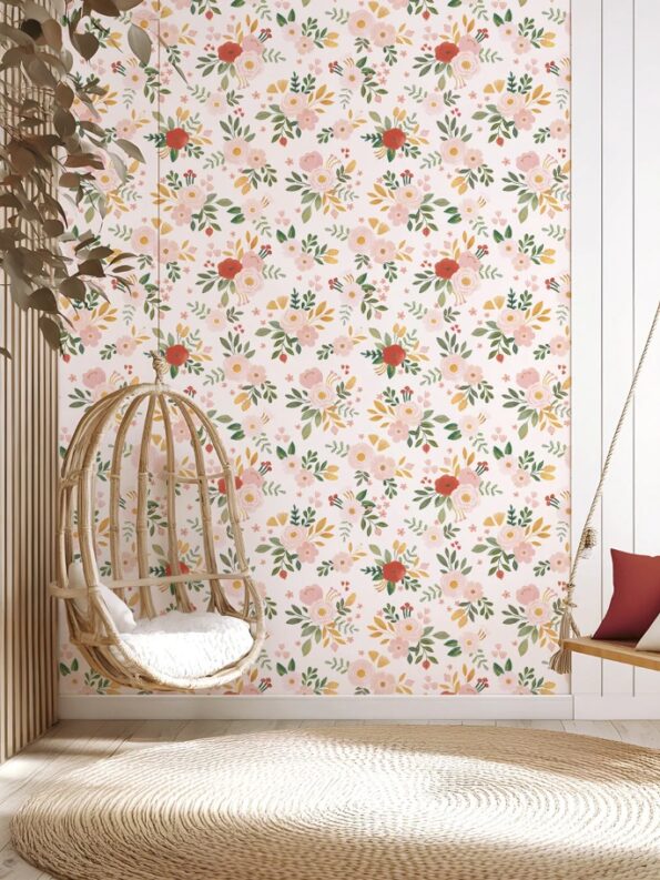 papel-pintado-infantil-alysse-acento-rojo-fondo-rosa-7