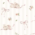 papel-pintado-infantil-rabbits-pink-rayas-rosa